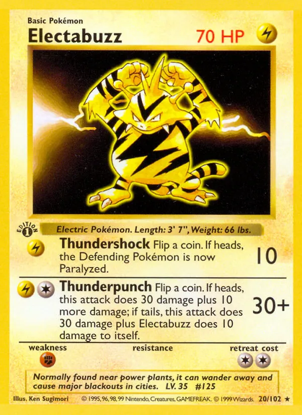 Carta Electabuzz, número 20/102 da coleção Coleção Básica