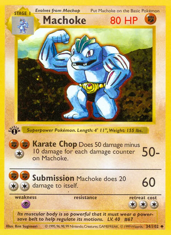 Carta Machoke, número 34/102 da coleção Coleção Básica