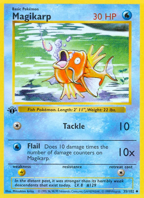 Carta Magikarp, número 35/102 da coleção Coleção Básica