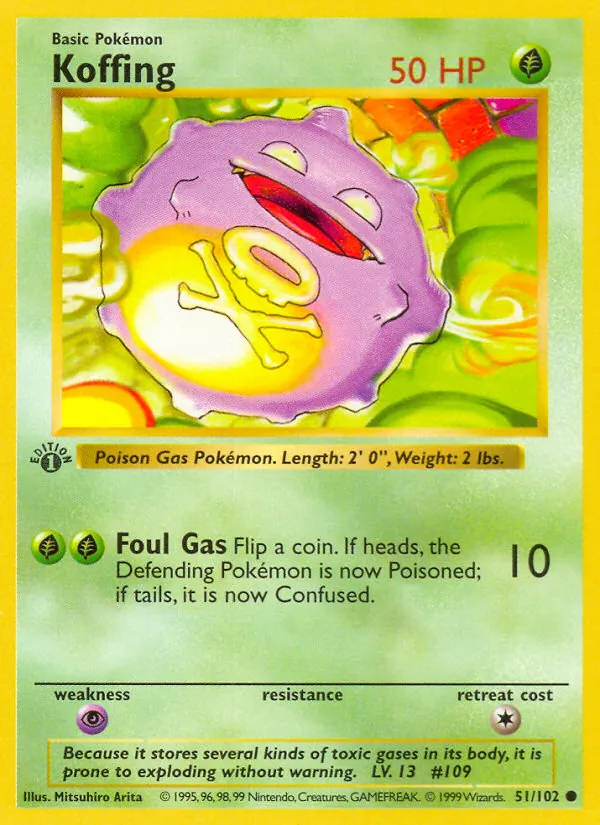 Carta Koffing, número 51/102 da coleção Coleção Básica