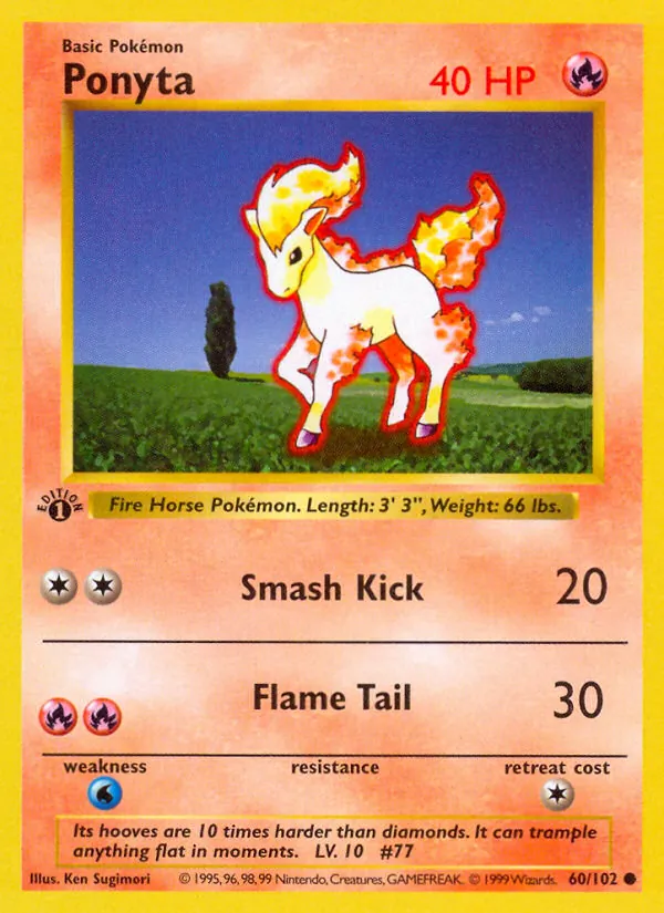 Carta Ponyta, número 60/102 da coleção Coleção Básica