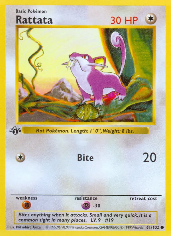 Carta Rattata, número 61/102 da coleção Coleção Básica
