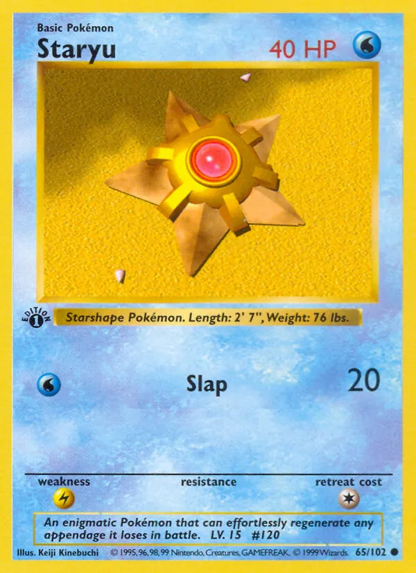 Carta Staryu, número 65/102 da coleção Coleção Básica