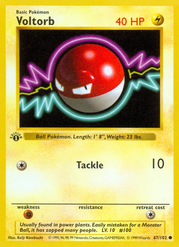 Carta Voltorb, número 67/102 da coleção Coleção Básica