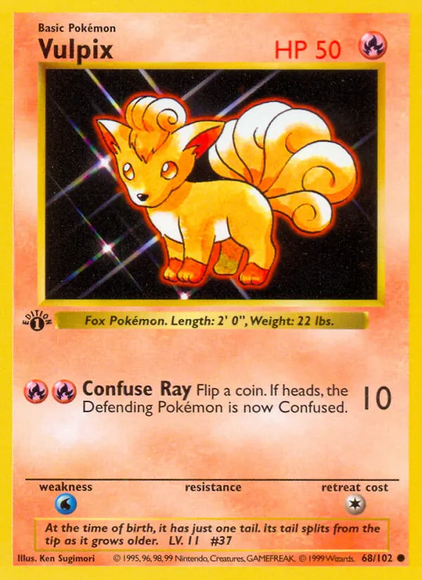 Carta Vulpix, número 68/102 da coleção Coleção Básica