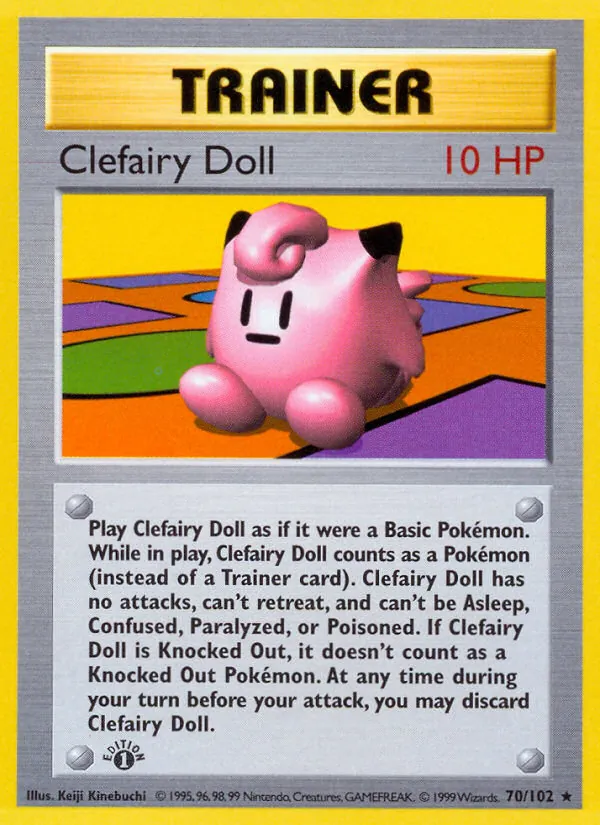 Carta Clefairy Doll, número 70/102 da coleção Coleção Básica