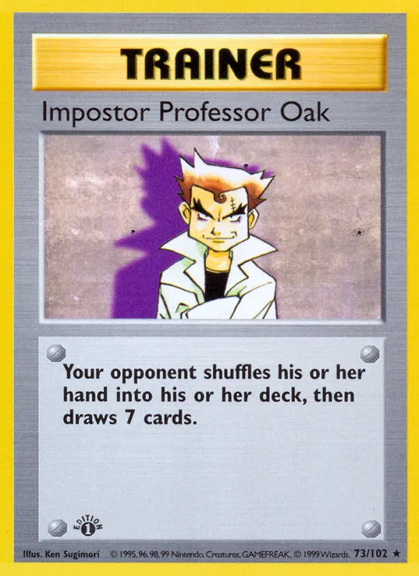 Carta Impostor Professor Oak, número 73/102 da coleção Coleção Básica