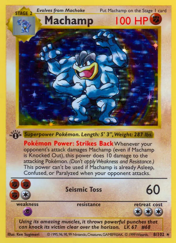 Carta Machamp, número 8/102 da coleção Coleção Básica