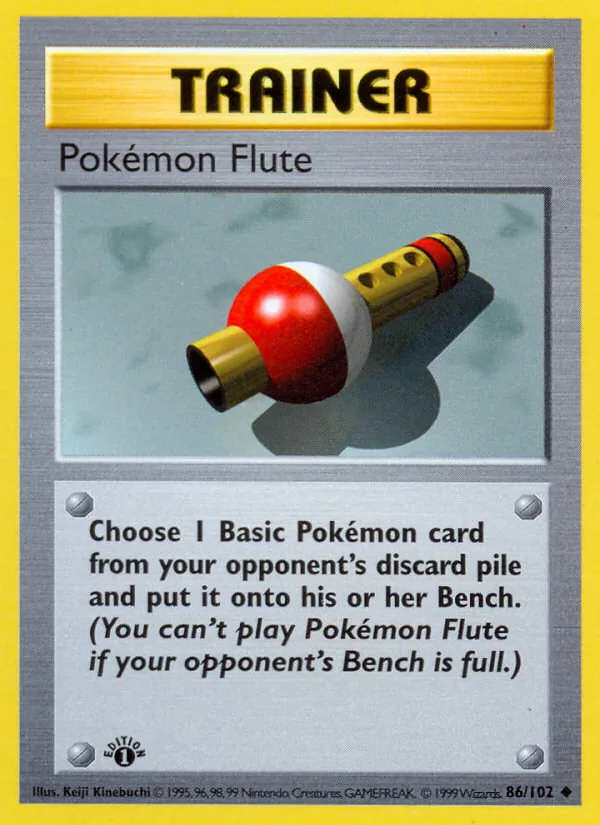 Carta Pokémon Flute, número 86/102 da coleção Coleção Básica