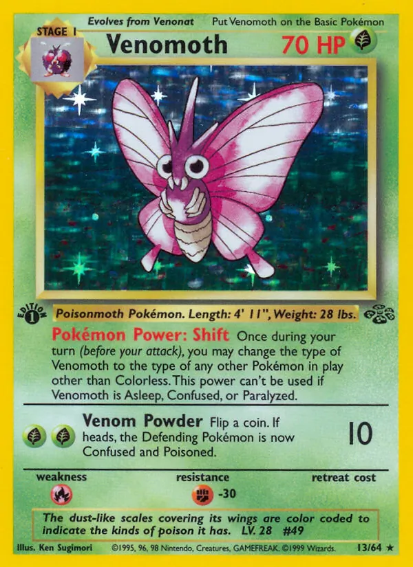 Carta Venomoth, número 13/64 da coleção Selva