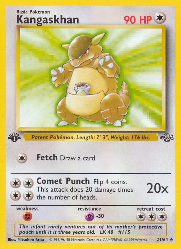 Carta Kangaskhan, número 21/64 da coleção Selva
