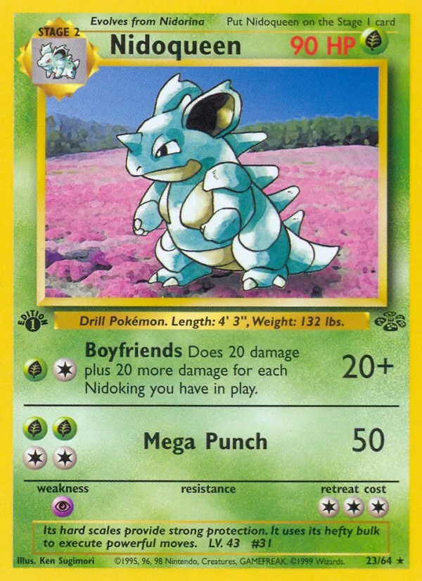 Carta Nidoqueen, número 23/64 da coleção Selva