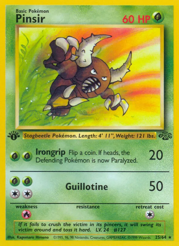 Carta Pinsir, número 25/64 da coleção Selva