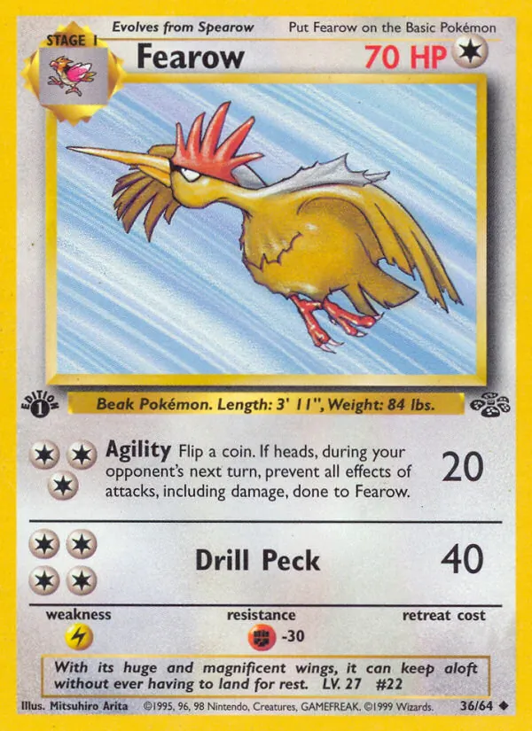 Carta Fearow, número 36/64 da coleção Selva