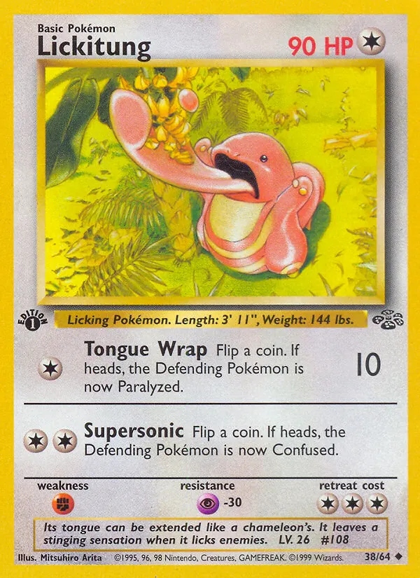 Carta Lickitung, número 38/64 da coleção Selva