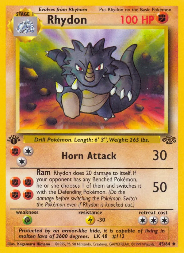 Carta Rhydon, número 45/64 da coleção Selva