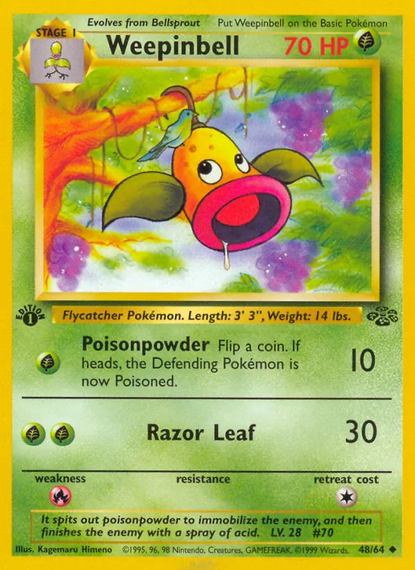 Carta Weepinbell, número 48/64 da coleção Selva