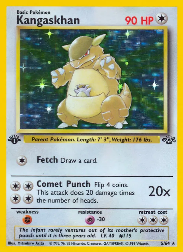 Carta Kangaskhan, número 5/64 da coleção Selva