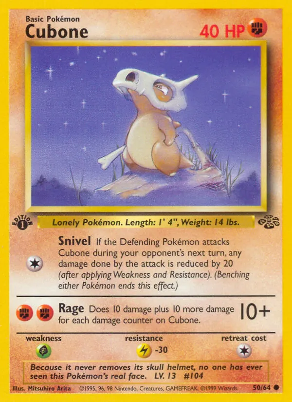 Carta Cubone, número 50/64 da coleção Selva