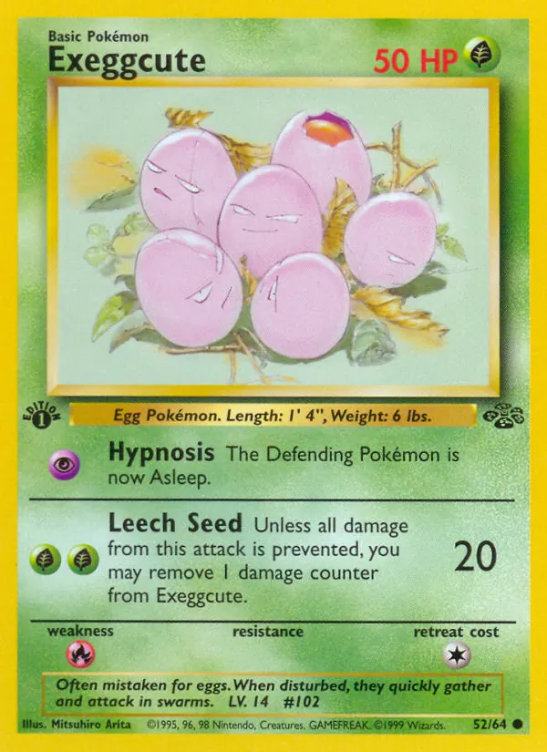 Carta Exeggcute, número 52/64 da coleção Selva
