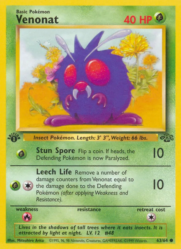 Carta Venonat, número 63/64 da coleção Selva