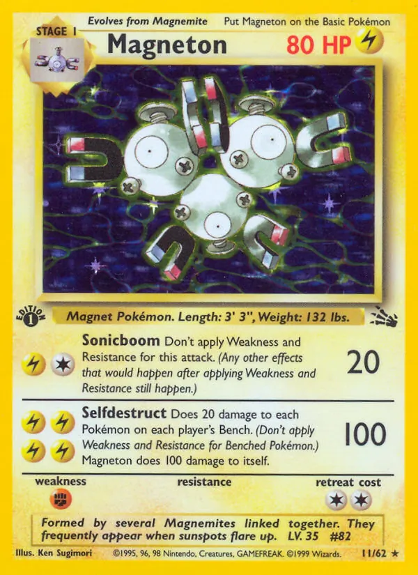 Carta Magneton, número 11/62 da coleção Fóssil