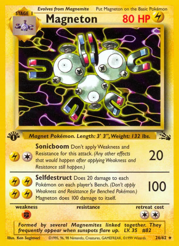 Carta Magneton, número 26/62 da coleção Fóssil