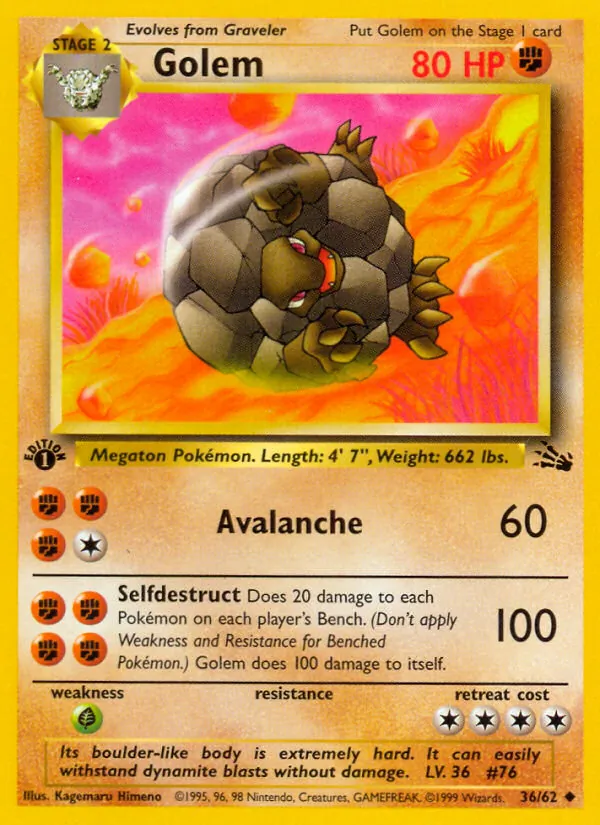 Carta Golem, número 36/62 da coleção Fóssil