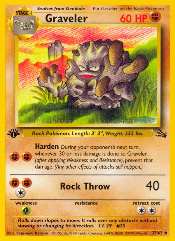 Carta Graveler, número 37/62 da coleção Fóssil