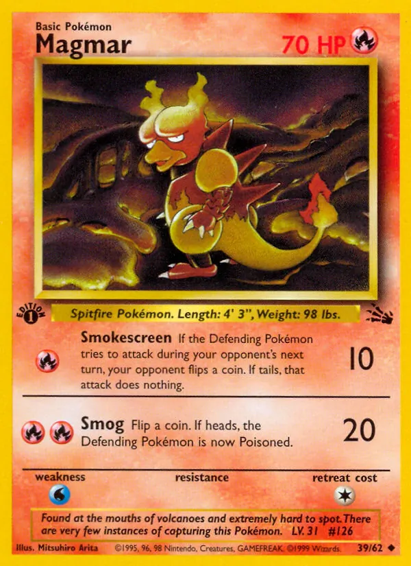 Carta Magmar, número 39/62 da coleção Fóssil
