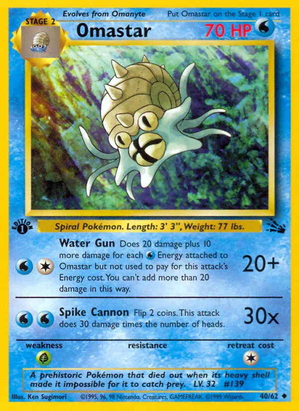 Carta Omastar, número 40/62 da coleção Fóssil