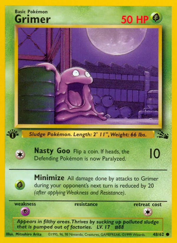 Carta Grimer, número 48/62 da coleção Fóssil