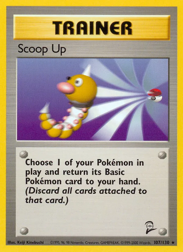 Carta Scoop Up, número 107/130 da coleção Base Set 2