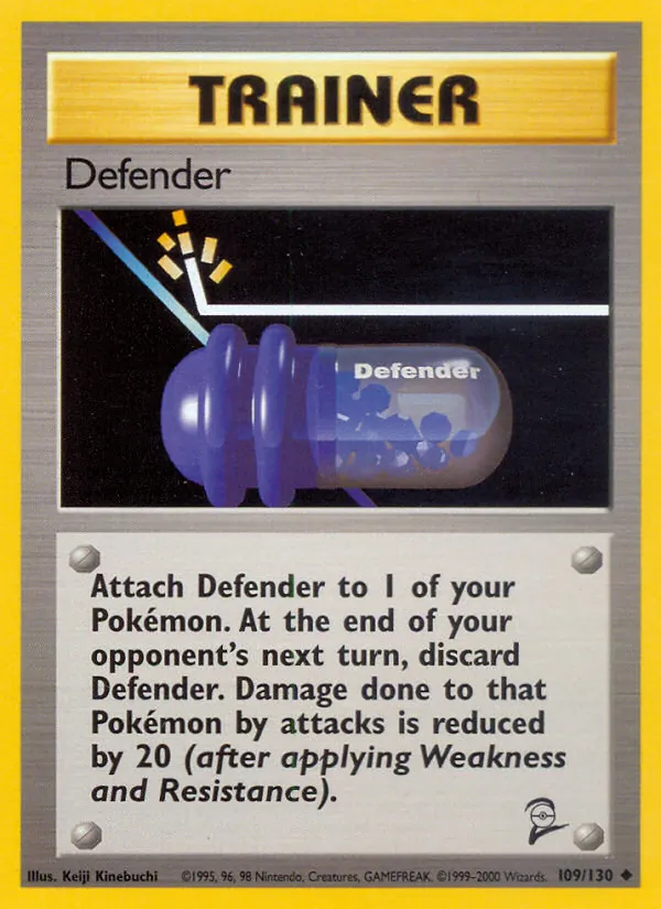 Carta Defender, número 109/130 da coleção Base Set 2