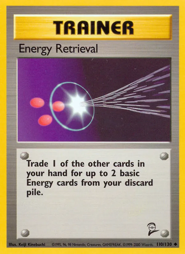 Carta Energy Retrieval, número 110/130 da coleção Base Set 2