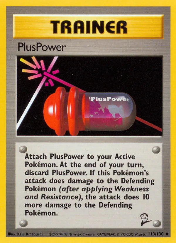 Carta PlusPower, número 113/130 da coleção Base Set 2