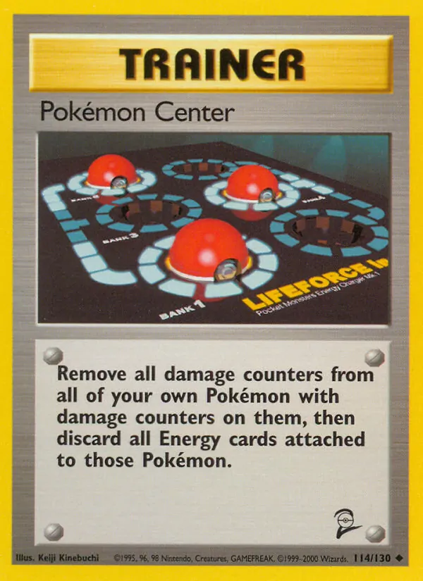 Carta Pokémon Center, número 114/130 da coleção Base Set 2