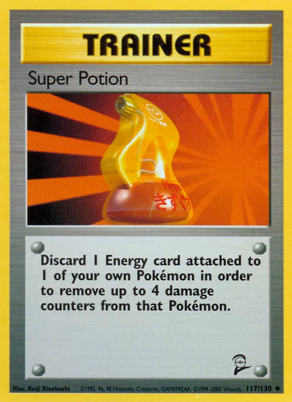 Carta Super Potion, número 117/130 da coleção Base Set 2