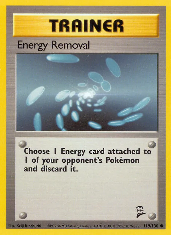 Carta Energy Removal, número 119/130 da coleção Base Set 2