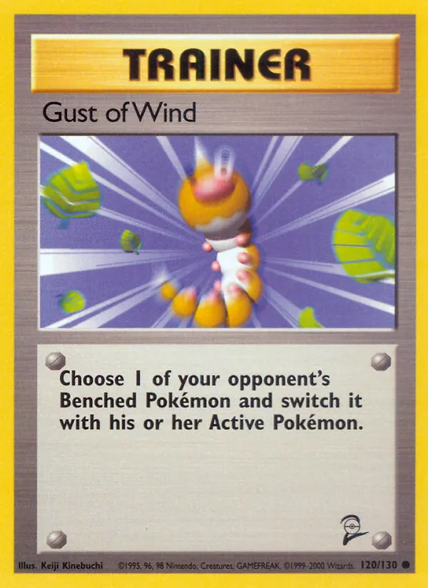 Carta Gust of Wind, número 120/130 da coleção Base Set 2