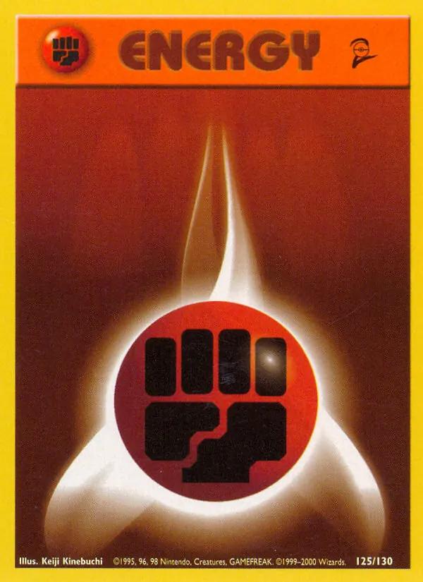 Carta Fighting Energy, número 125/130 da coleção Base Set 2