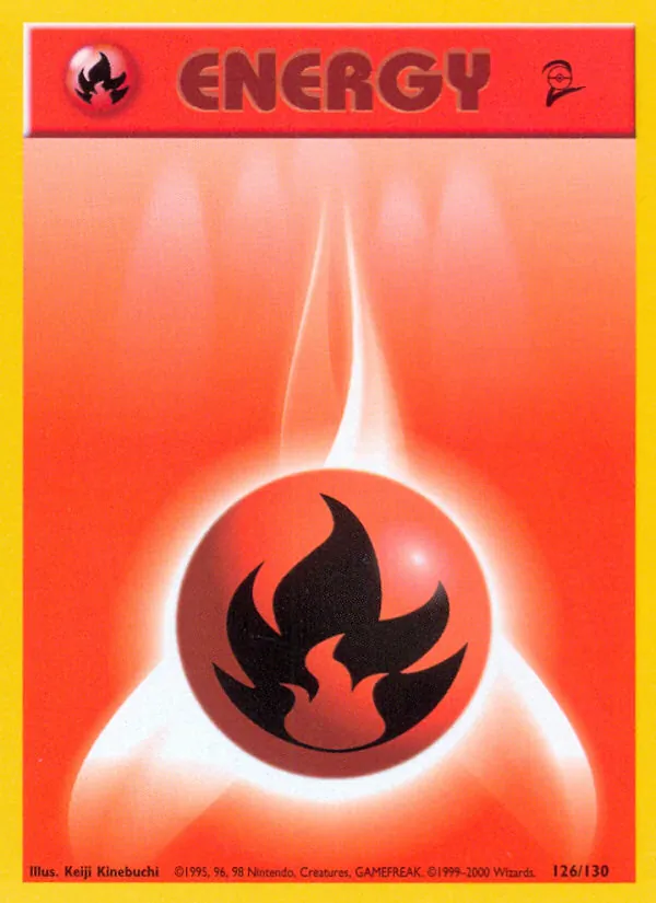 Carta Fire Energy, número 126/130 da coleção Base Set 2