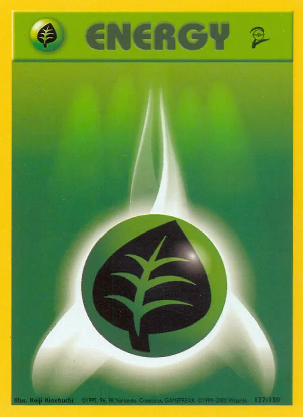 Carta Grass Energy, número 127/130 da coleção Base Set 2