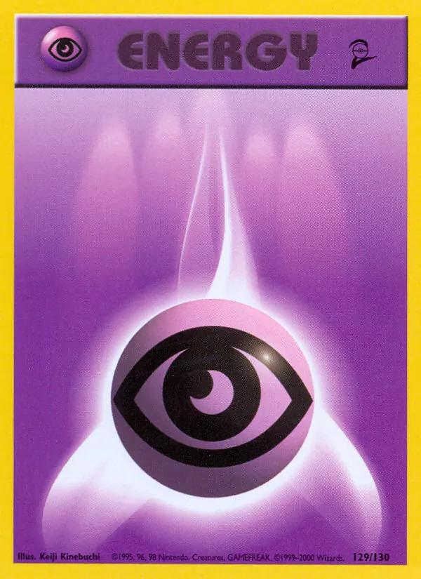 Carta Psychic Energy, número 129/130 da coleção Base Set 2