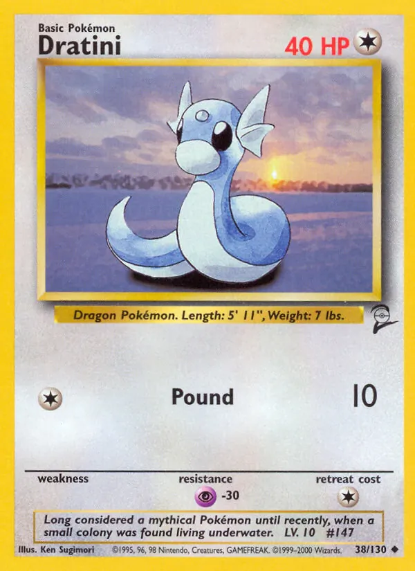Carta Dratini, número 38/130 da coleção Base Set 2