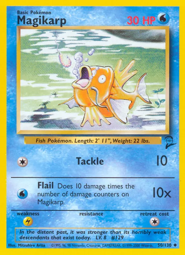 Carta Magikarp, número 50/130 da coleção Base Set 2