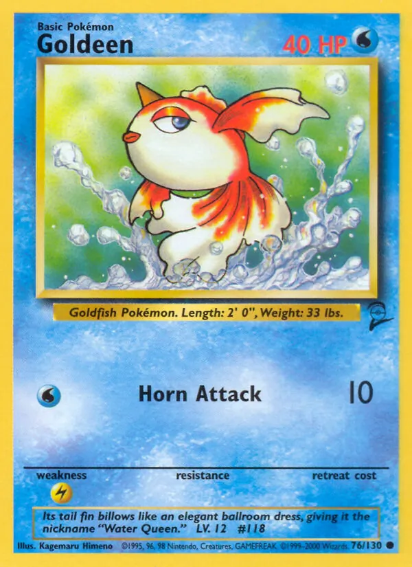 Carta Goldeen, número 76/130 da coleção Base Set 2