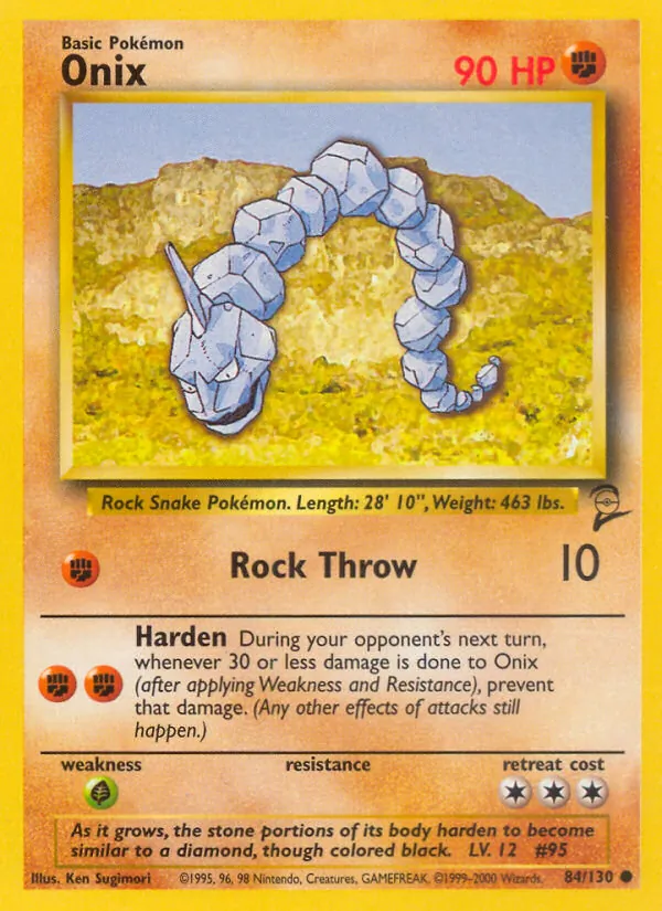 Carta Onix, número 84/130 da coleção Base Set 2
