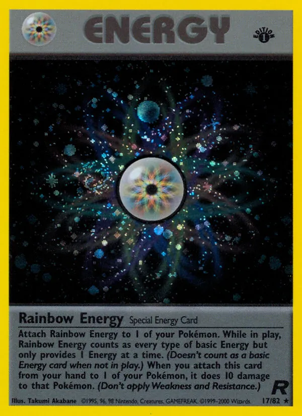 Carta Rainbow Energy, número 17/82 da coleção Team Rocket