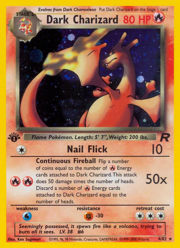 Carta Dark Charizard, número 4/82 da coleção Team Rocket
